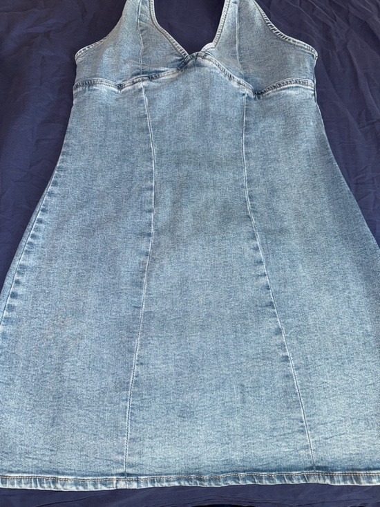 Garage Light Blue Denim Halter Dress - Picture 3 of 7
